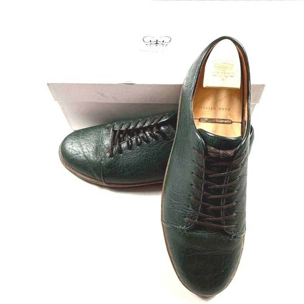 Crown Northampton Harlestone Hand Stitch Green Pebbled Leather Mens UK 12/US 13